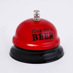 Звонок настольный Ring for a beer, 7.5×7.5×6 см, красный