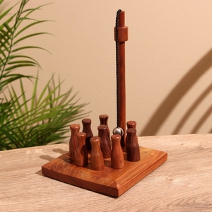 Игра настольная «Боулинг», 12×12×21 см, дерево шишам