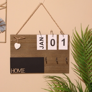 Сувенир вечный календарь подвесной HOME, 0.7×29×19 см, дерево, серый