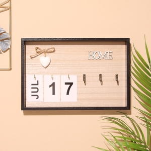 Сувенир вечный календарь HOME, 2.5×30×20 см, дерево, чёрный