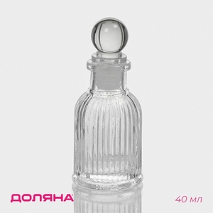 Банка для сыпучих Доляна «Афина», 40 мл, 4.2×10 см, стекло, прозрачная