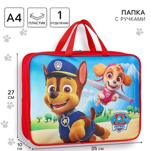 Папка с ручками текстильная А4, 35×27×10 см, «Щенячий патруль»