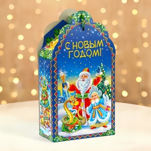 Подарочная коробка новогодняя Фигурная малая «Зимняя мелодия» 11.1×5.8×20.5 см