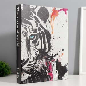 Шкатулка-книга «Мир природы. Белый тигр», дерево, искусственная кожа, 28.5×22×4 см