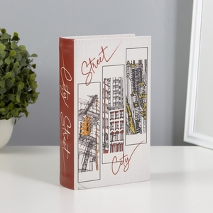 Шкатулка книга-сейф «Городские улицы», дерево, искусственная кожа, 21×13×5 см