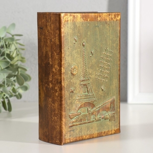 Шкатулка-книга «Эйфелева башня», дерево, искусственная кожа, тиснение, 16.5×11.2×5 см