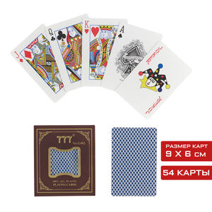 Карты игральные пластиковые Riffle, колода 54 шт., синие
