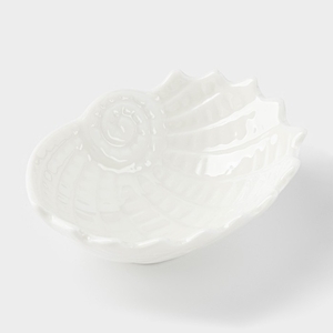 Блюдо «Ракушка», 9×7×3 см, керамика, белое