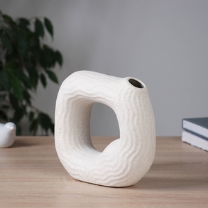 Ваза «Ласло», d=3 см, 18.5×19.5 см, керамика, белая