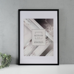 Фоторамка пластик "МИРАМ" 50х70 см с паспарту (40х50 см) П641877-20 (6) пластиковый экран