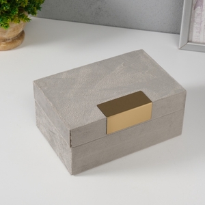 Шкатулка для украшений «Блок», текстиль, серая, 12.2×18×8.2 см