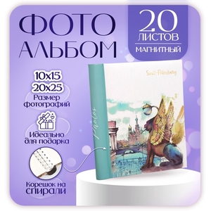 Фотоальбом магнитный на 20 листов «Санкт-Петербург. Банковский», 23×28 см