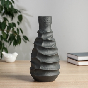 Ваза «Майлз», d=5 см, 24.5×11 см, керамика, чёрная