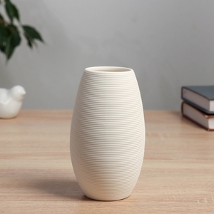 Ваза «Эллиот», бочка, d=5 см, 14×8 см, керамика, белая
