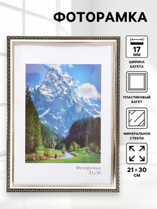 Фоторамка пластик "Камея" 21х30 см, серебро