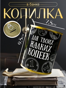 Копилка-банка металл «Для твоих жалких копеек»