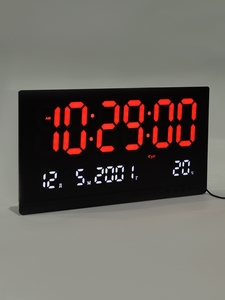 Часы электронные настенные, 47.5×25.3 см, красные цифры