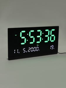 Часы электронные настенные, 47.5×25.3 см, зелёные цифры