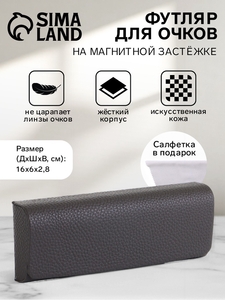 Футляр для очков на магните, длина 16 см, серый