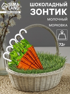 Зонтик шоколадный, бельгийский, молочный «Морковка», 72 г
