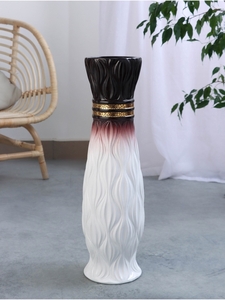 Ваза напольная «Иниго», талия, 59×16 см, керамика, бело-бордовая