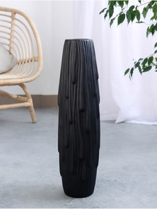Ваза напольная «Ганс», 58×13 см, керамика, чёрная