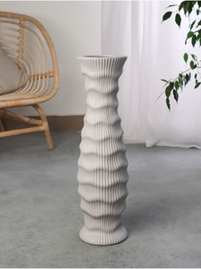 Ваза напольная «Каро», 58×13 см, керамика, серая