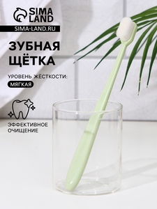 Сверхмягкая зубная щётка, 10000 щетинок, ровная, зелёная
