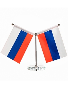 Флаг России настольный, на подставке, с двумя флажками 8×11 см, 16.5×12 см