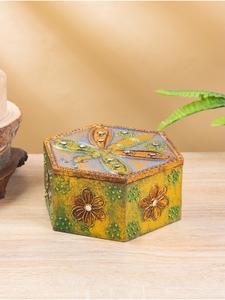 Шкатулка резная МДФ "Стрекоза", 15х19х7,5 см