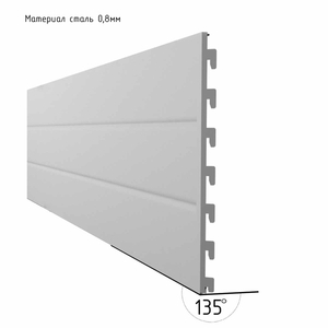 Панель для стеллажа угловая 90×2,5×35 см, цвет белый