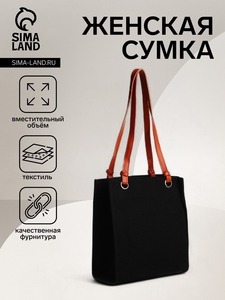 Сумка женская на молнии, цвет чёрный