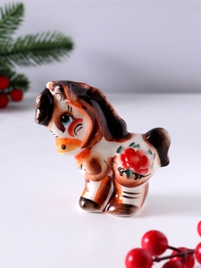 Фигурка фарфор гжель «Конь Лёша», 9×8.5×4 см, цветной