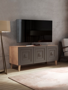 Комод для хранения «Клео», на ножках, 1352×466×600, мм цвет дуб золотой/моно брауни МДФ