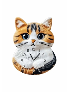 Часы настенные Tommy, котенок, интерьерные, детские, бесшумные, плавный ход, d=33.5 см