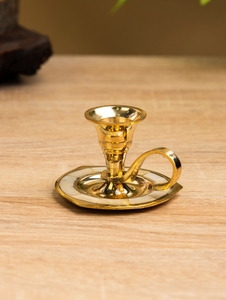 Подсвечник на 1 свечу с блюдцем, 6.5×6.5×4 см, латунь