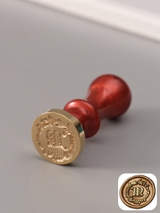 Печать для сургуча с пластиковой ручкой «Венок с буквой M», 2.5×2.5×6.3 см
