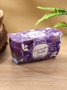 Свечи ароматические SCENTED CANDLE 100 г, набор 2 шт., лавандовые поля