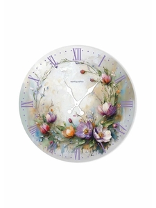 Часы настенные Fiori, прованс, интерьерные, плавный ход, d=33.5 см, цветочный дизайн