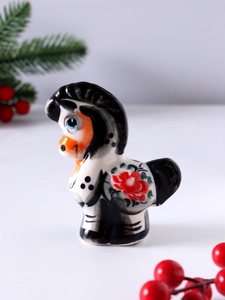 Фигурка фарфор гжель «Конь глядит», 9×7×3.5 см, цветной