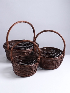 Набор корзин плетёных 3 шт., 38×16×40/32×13×35/26×12×30 см, ива