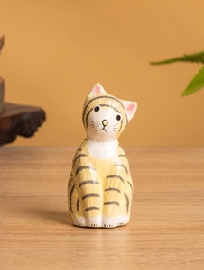 Сувенир «Полосатый кот», 8×3.5×2.5 см, дерево