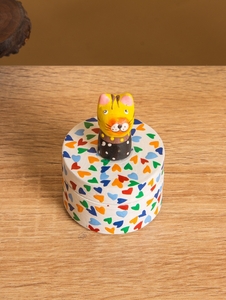 Сувенирная шкатулка «Котик», 4.5×4.5×6.5 см, дерево, разноцветная