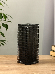 Ваза «Валери», кубики, 24.5×10 см, стекло, серая