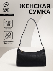Сумка женская на молнии, цвет чёрный
