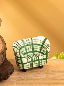 Мебель для кукол «Кресло клетчатое», 6×3.5×5 см, дерево, зелёная