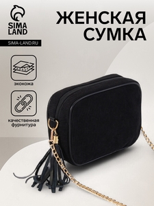 Сумка женская на молнии, цвет чёрный