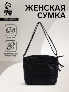 Сумка женская на молнии, цвет чёрный