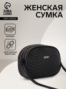 Сумка женская на молнии, цвет чёрный