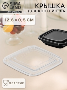 Крышка для контейнера одноразовая, ЮПК-1212, пластик, 12.6×0.5 см, прозрачная